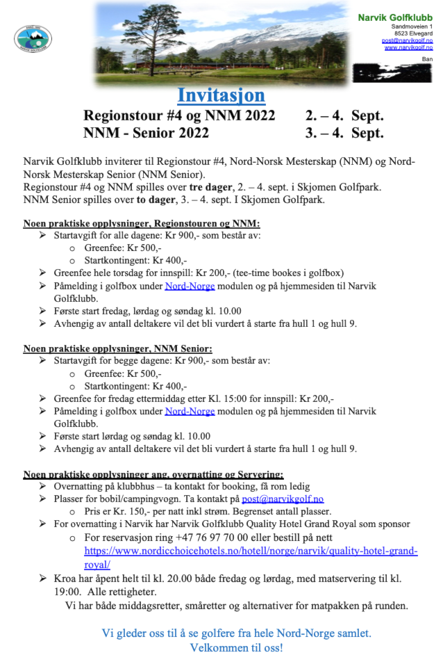 Invitasjon Regionstour - NNM single - NNM Senior